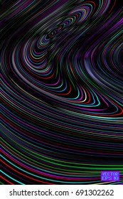 Abstract Rainbow Geometric Pattern with Waves. Colorful Striped Structural Texture. Vector Illustration