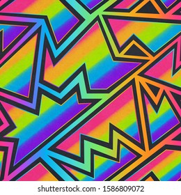 Abstract rainbow geometric seamless pattern.