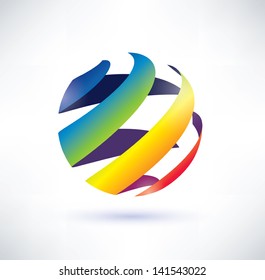 abstract rainbow globe icon