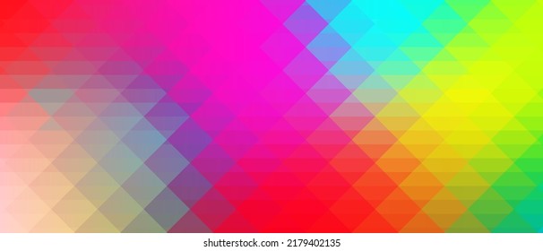 Abstract rainbow gradient background  Mosaic design Texture made geometric shapes  The pattern is small squares  Banner for covers  websites  social networks  textiles  Vector illustration 	

