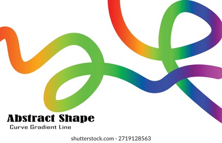 Abstract Rainbow Gradient Curve Line. Dynamic Colorful Flowing Shape Vector Background.Vibrant Multicolor Ribbon Loop Design. Modern Abstract Color Gradient Illustration.