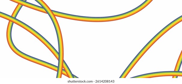 Abstract rainbow gradient element with lines and waves. Vector illustration of background.