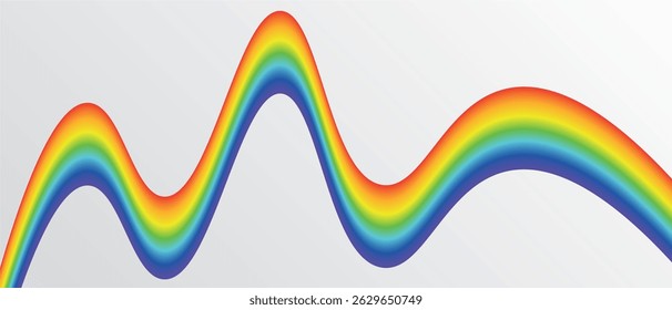 Elemento abstrato do gradiente do arco-íris com linhas e ondas. Ilustração vetorial do fundo.