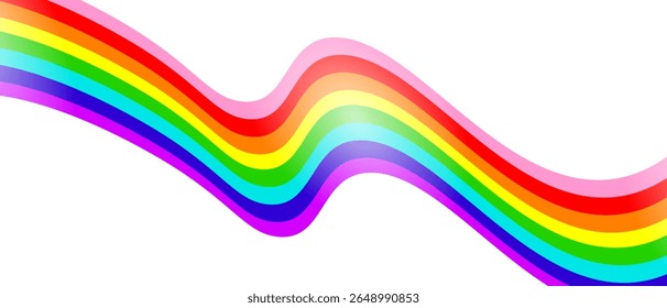 Elemento abstrato do gradiente do arco-íris com linhas e ondas. Ilustração vetorial do fundo.