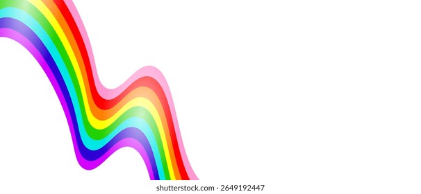 Abstract rainbow gradient element with lines and waves. Vector illustration of background.