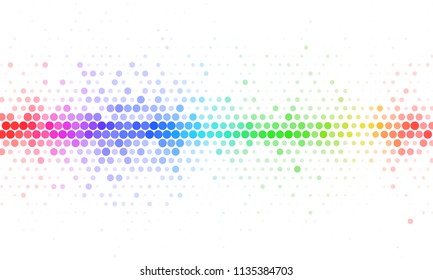 Abstract Rainbow Halftone Mosaic Vector Template. Colorful Creative Banner Design.