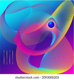 Abstract rainbow halftone vector frame, dot pattern in a circle shape. Trendy design element for the banner of the card.