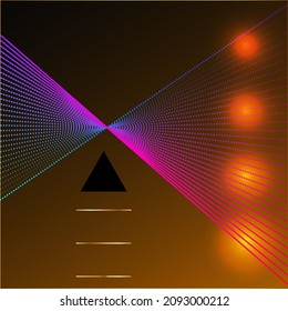 Abstract rainbow halftone vector frame, dot pattern in a circle shape. Trendy design element for the banner of the card.