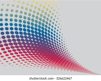 Abstract rainbow halftone wave background