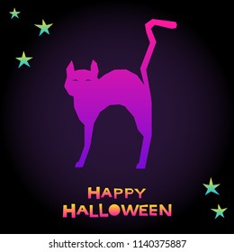 Abstract rainbow happy halloween card background. Modern pattern for halloween card, party invitation, wallpaper, holiday shop sale,  bag print, t shirt, workshop advertising etc.