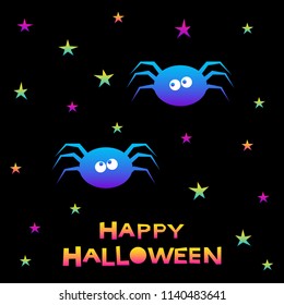 Abstract rainbow happy halloween card background. Modern pattern for halloween card, party invitation, wallpaper, holiday shop sale,  bag print, t shirt, workshop advertising etc.
