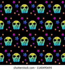 Abstract rainbow happy halloween seamless background. Modern pattern for halloween card, party invitation, menu, wallpaper, holiday shop sale, bag print, t shirt, workshop advertising etc.