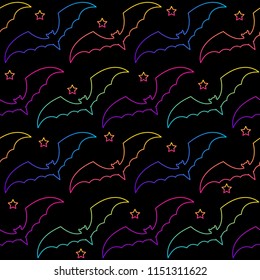 Abstract rainbow happy halloween seamless background. Modern pattern for halloween card, party invitation, menu, wallpaper, holiday shop sale, bag print, t shirt, workshop advertising etc.