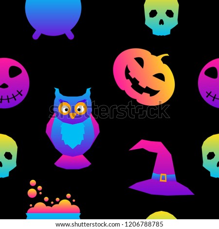 abstract rainbow happy halloween