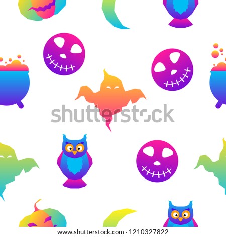 abstract rainbow happy halloween