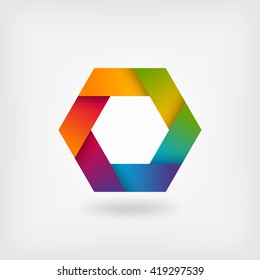abstract rainbow hexagon. vector illustration - eps 10 