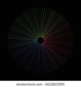 Abstract Rainbow Light Pattern on a Black Background Design Artwork