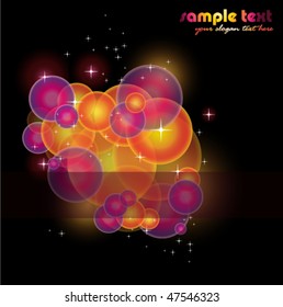 Abstract Rainbow Lights background with little stars