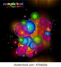 Abstract Rainbow Lights background with little stars