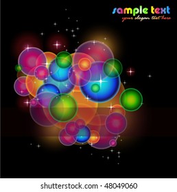 Abstract Rainbow Lights background with little stars