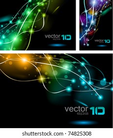 Abstract Rainbow Lights Business Cards Set