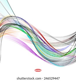 abstract rainbow line colored wave on white background vector