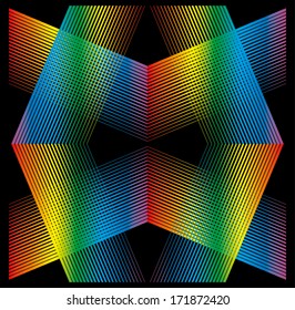 Abstract Rainbow line vector art