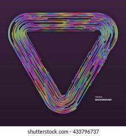 Abstract rainbow lines design. Colorful neon line abstract triangle background for  flyers/ posters/ covers / presentations/ business cards other. Vector Illustration