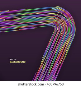 Abstract rainbow lines design. Colorful neon line abstract background for  flyers/ posters/ covers / presentations/ business cards other. Vector Illustration