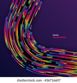 Abstract rainbow lines design. Colorful neon line abstract background for flyers/ posters/ covers / presentations/ business cards other. Vector Illustration