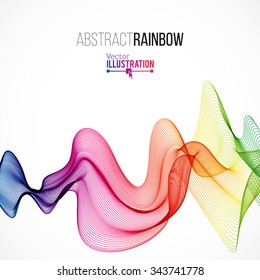 Abstract Rainbow Lines Design. Moving Colorful Lines Abstract Background for Posters / Flyers / Covers / Presentations/ Business Cards. Vector Illustration.