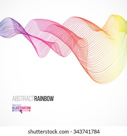 Abstract Rainbow Lines Design. Moving Colorful Lines Abstract Background for Posters / Flyers / Covers / Presentations/ Business Cards. Vector Illustration.