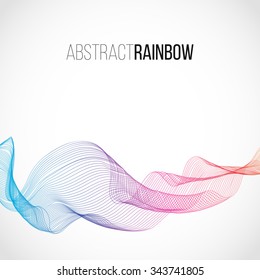 Abstract Rainbow Lines Design. Moving Colorful Lines Abstract Background for Posters / Flyers / Covers / Presentations/ Business Cards. Vector Illustration.