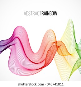 Abstract Rainbow Lines Design. Moving Colorful Lines Abstract Background for Posters / Flyers / Covers / Presentations/ Business Cards. Vector Illustration.