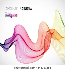 Abstract Rainbow Lines Design. Moving Colorful Lines Abstract Background for Posters / Flyers / Covers / Presentations/ Business Cards. Vector Illustration.