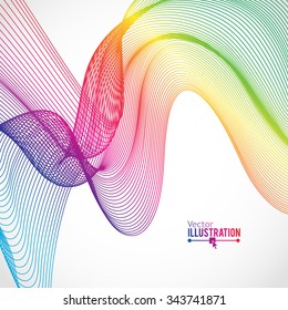 Abstract Rainbow Lines Design. Moving Colorful Lines Abstract Background for Posters / Flyers / Covers / Presentations/ Business Cards. Vector Illustration.
