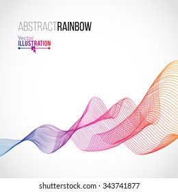 Abstract Rainbow Lines Design. Moving Colorful Lines Abstract Background for Posters / Flyers / Covers / Presentations/ Business Cards. Vector Illustration.