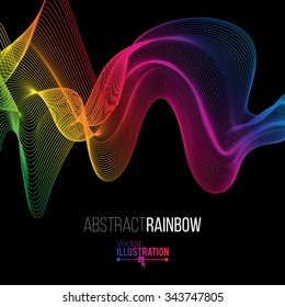 Abstract Rainbow Lines Design. Moving Colorful Lines Abstract Background for Posters / Flyers / Covers / Presentations/ Business Cards. Vector Illustration.