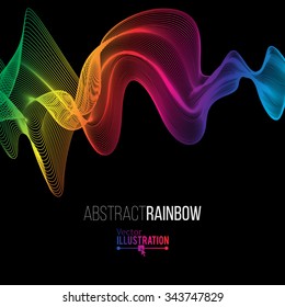 Abstract Rainbow Lines Design. Moving Colorful Lines Abstract Background for Posters / Flyers / Covers / Presentations/ Business Cards. Vector Illustration.