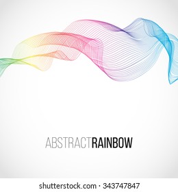 Abstract Rainbow Lines Design. Moving Colorful Lines Abstract Background for Posters / Flyers / Covers / Presentations/ Business Cards. Vector Illustration.