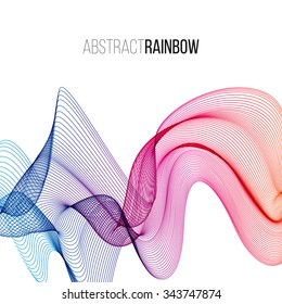 Abstract Rainbow Lines Design. Moving Colorful Lines Abstract Background for Posters / Flyers / Covers / Presentations/ Business Cards. Vector Illustration.