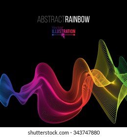 Abstract Rainbow Lines Design. Moving Colorful Lines Abstract Background for Posters / Flyers / Covers / Presentations/ Business Cards. Vector Illustration.