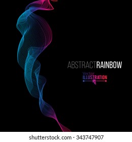 Abstract Rainbow Lines Design. Moving Colorful Lines Abstract Background for Posters / Flyers / Covers / Presentations/ Business Cards. Vector Illustration.