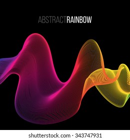 Abstract Rainbow Lines Design. Moving Colorful Lines Abstract Background for Posters / Flyers / Covers / Presentations/ Business Cards. Vector Illustration.