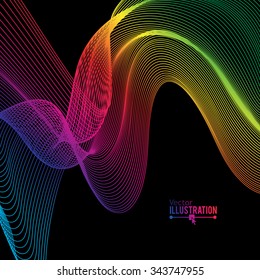 Abstract Rainbow Lines Design. Moving Colorful Lines Abstract Background for Posters / Flyers / Covers / Presentations/ Business Cards. Vector Illustration.
