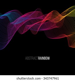 Abstract Rainbow Lines Design. Moving Colorful Lines Abstract Background for Posters / Flyers / Covers / Presentations/ Business Cards. Vector Illustration.