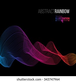 Abstract Rainbow Lines Design. Moving Colorful Lines Abstract Background for Posters / Flyers / Covers / Presentations/ Business Cards. Vector Illustration.