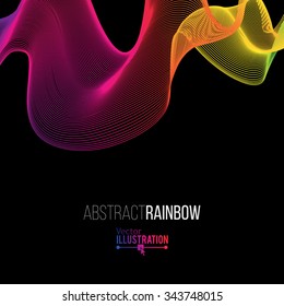 Abstract Rainbow Lines Design. Moving Colorful Lines Abstract Background for Posters / Flyers / Covers / Presentations/ Business Cards. Vector Illustration.