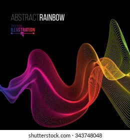 Abstract Rainbow Lines Design. Moving Colorful Lines Abstract Background for Posters / Flyers / Covers / Presentations/ Business Cards. Vector Illustration.