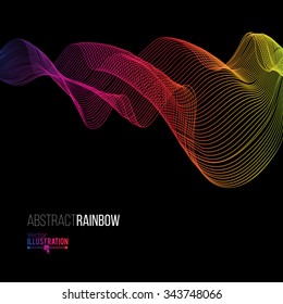 Abstract Rainbow Lines Design. Moving Colorful Lines Abstract Background for Posters / Flyers / Covers / Presentations/ Business Cards. Vector Illustration.